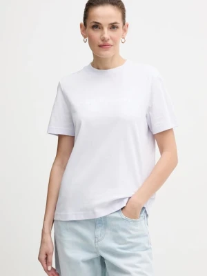Calvin Klein Jeans t-shirt bawełniany damski kolor fioletowy LV047C912G