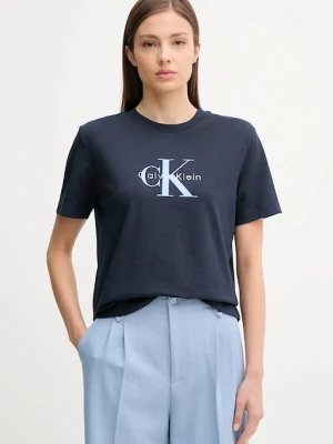 Calvin Klein Jeans t-shirt bawełniany damski kolor granatowy LV047B865G