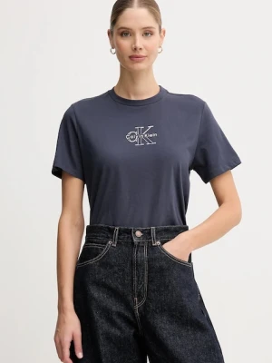 Calvin Klein Jeans t-shirt bawełniany damski kolor granatowy LV047D873G