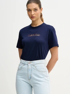 Calvin Klein Jeans t-shirt bawełniany damski kolor granatowy LV047E821G