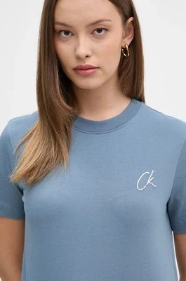 Calvin Klein Jeans t-shirt bawełniany damski kolor niebieski J20J224439