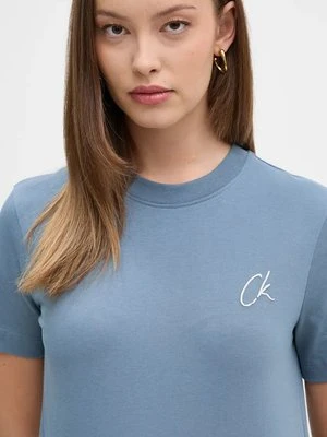 Calvin Klein Jeans t-shirt bawełniany damski kolor niebieski J20J224439