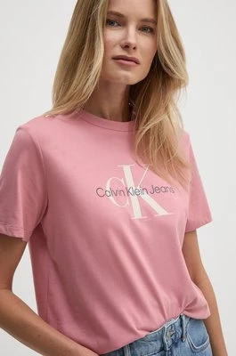 Calvin Klein Jeans t-shirt bawełniany damski kolor różowy 00040WL260