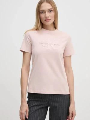 Calvin Klein Jeans t-shirt bawełniany damski kolor różowy J20J224244