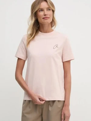 Calvin Klein Jeans t-shirt bawełniany damski kolor różowy J20J224439