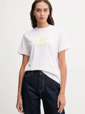 Calvin Klein Jeans t-shirt bawełniany damski kolor różowy LV047B865G