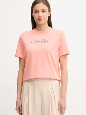 Calvin Klein Jeans t-shirt bawełniany damski kolor różowy LV047C854G