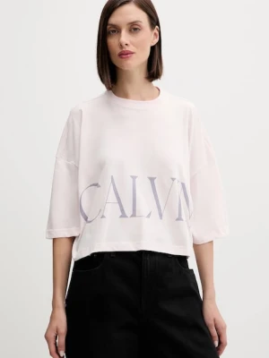 Calvin Klein Jeans t-shirt bawełniany damski kolor różowy LV047D206G