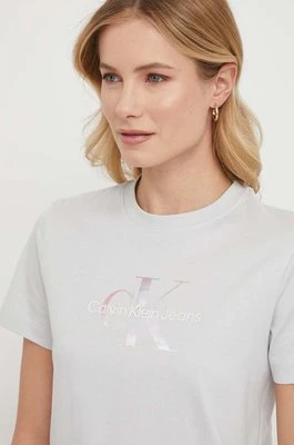 Calvin Klein Jeans t-shirt bawełniany damski kolor szary