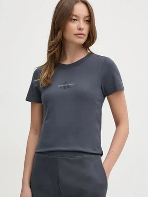 Calvin Klein Jeans t-shirt bawełniany damski kolor szary J20J223563