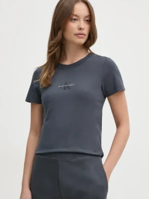 Calvin Klein Jeans t-shirt bawełniany damski kolor szary J20J223563