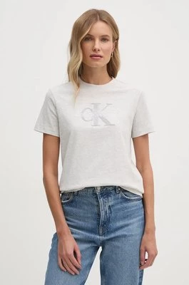 Calvin Klein Jeans t-shirt bawełniany damski kolor szary J20J224244