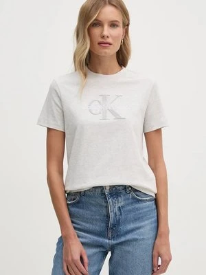 Calvin Klein Jeans t-shirt bawełniany damski kolor szary J20J224244