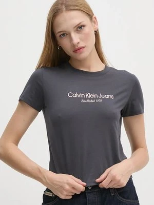 Calvin Klein Jeans t-shirt bawełniany damski kolor szary J20J224914