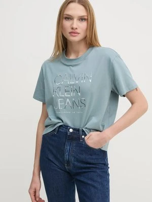 Calvin Klein Jeans t-shirt bawełniany damski kolor szary J20J224987