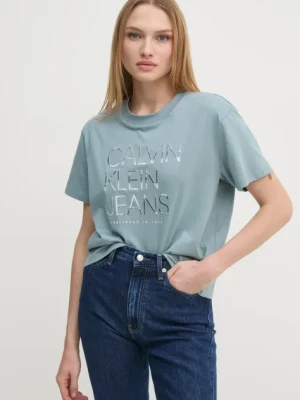 Calvin Klein Jeans t-shirt bawełniany damski kolor szary J20J224987