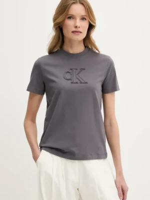 Calvin Klein Jeans t-shirt bawełniany damski kolor szary J20J225256