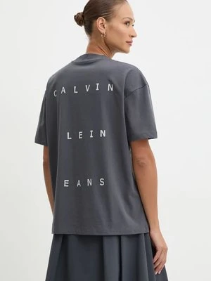 Calvin Klein Jeans t-shirt bawełniany damski kolor szary J20J225390