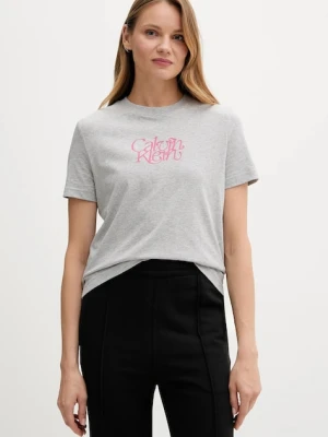 Calvin Klein Jeans t-shirt bawełniany damski kolor szary LV047D210G