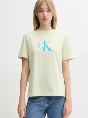 Calvin Klein Jeans t-shirt bawełniany damski kolor zielony LV047B865G