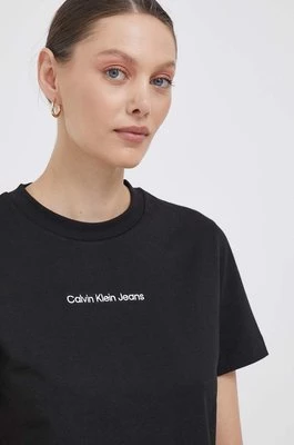 Calvin Klein Jeans t-shirt bawełniany kolor czarny