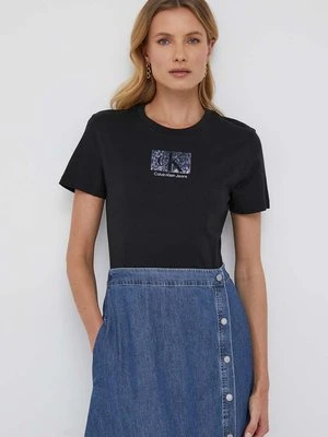 Calvin Klein Jeans t-shirt bawełniany kolor czarny