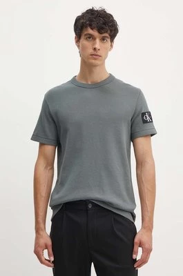 Calvin Klein Jeans t-shirt bawełniany kolor szary z aplikacją