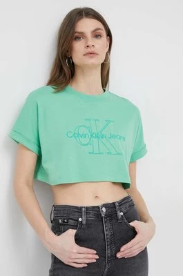 Calvin Klein Jeans t-shirt bawełniany kolor zielony