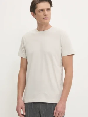 Calvin Klein Jeans t-shirt bawełniany męski kolor beżowy gładki J30J326159