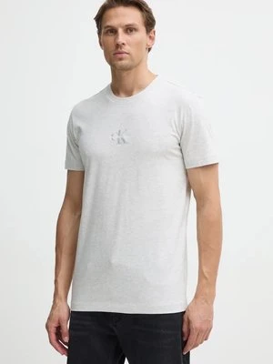 Calvin Klein Jeans t-shirt bawełniany męski kolor beżowy z aplikacją J30J325649