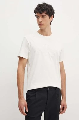 Calvin Klein Jeans t-shirt bawełniany męski kolor beżowy z aplikacją J30J325916