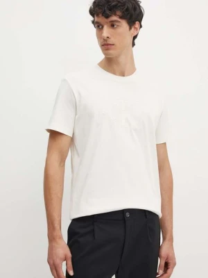 Calvin Klein Jeans t-shirt bawełniany męski kolor beżowy z aplikacją J30J325916