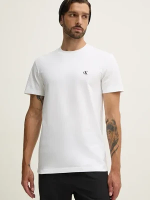 Calvin Klein Jeans t-shirt bawełniany męski kolor biały gładki J30J326683