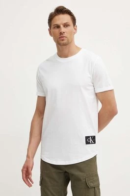 Calvin Klein Jeans t-shirt bawełniany męski kolor biały z aplikacją J30J323482