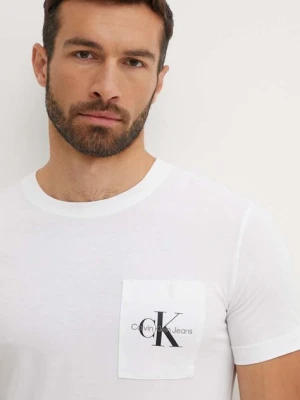 Calvin Klein Jeans t-shirt bawełniany męski kolor biały z nadrukiem J30J320936