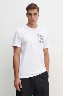 Calvin Klein Jeans t-shirt bawełniany męski kolor biały z nadrukiem J30J325680