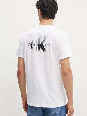 Calvin Klein Jeans t-shirt bawełniany męski kolor biały z nadrukiem J30J325683