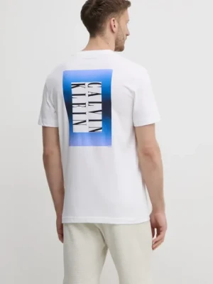 Calvin Klein Jeans t-shirt bawełniany męski kolor biały z nadrukiem J30J327478