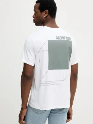 Calvin Klein Jeans t-shirt bawełniany męski kolor biały z nadrukiem LV04RC805G