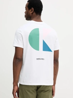 Calvin Klein Jeans t-shirt bawełniany męski kolor biały z nadrukiem LV04RC827G