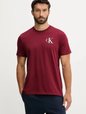 Calvin Klein Jeans t-shirt bawełniany męski kolor bordowy gładki LV04RD865G