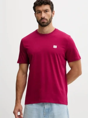 Calvin Klein Jeans t-shirt bawełniany męski kolor bordowy z aplikacją LV04RC272G