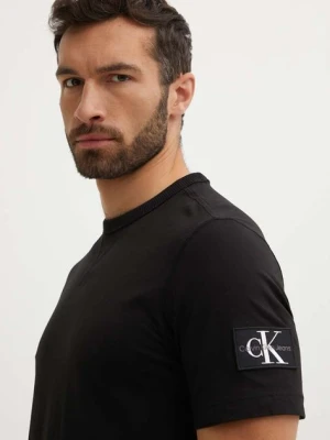 Calvin Klein Jeans t-shirt bawełniany męski kolor czarny gładki J30J323484