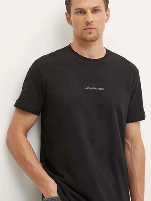 Calvin Klein Jeans t-shirt bawełniany męski kolor czarny z aplikacją J30J325649