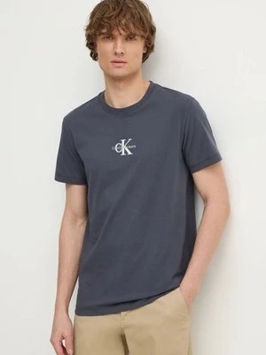 Calvin Klein Jeans t-shirt bawełniany męski kolor czarny z aplikacją J30J325649