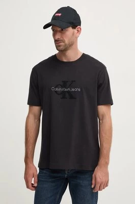 Calvin Klein Jeans t-shirt bawełniany męski kolor czarny z aplikacją J30J326158