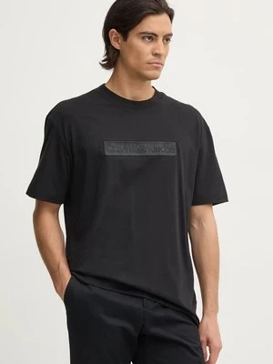 Calvin Klein Jeans t-shirt bawełniany męski kolor czarny z aplikacją J30J326205