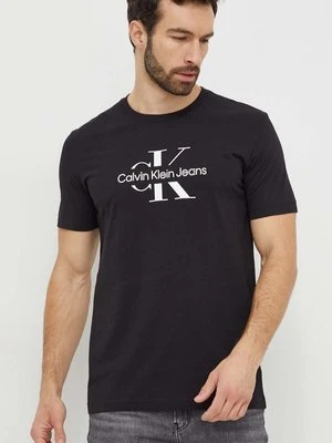 Calvin Klein Jeans t-shirt bawełniany męski kolor czarny z nadrukiem