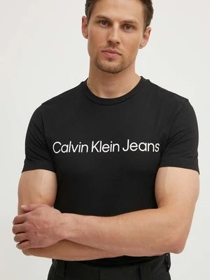 Calvin Klein Jeans t-shirt bawełniany męski kolor czarny z nadrukiem J30J322552