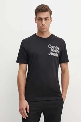 Calvin Klein Jeans t-shirt bawełniany męski kolor czarny z nadrukiem J30J325680